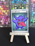Gengar Custom Hand-Painted Pokémon Energy Card Art