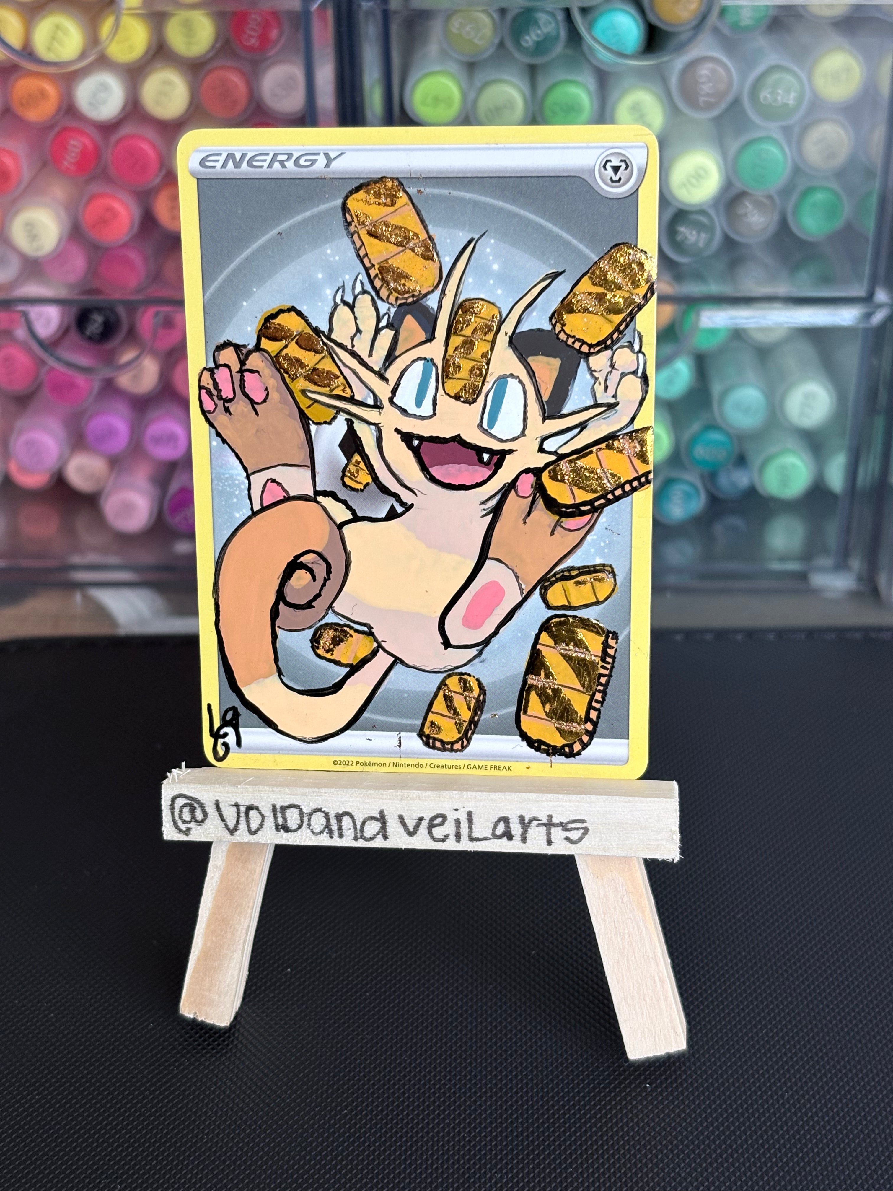 Mewoth Custom Painted Hand Gilded Energy Card