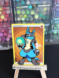 Lucario Custom Hand-Painted Pokémon Energy Card Art